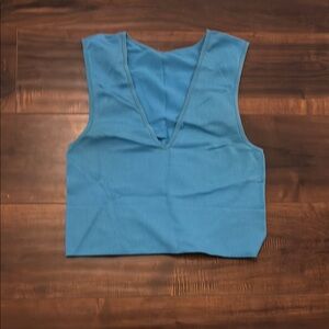 Primark Blue and White Crop Tank Top